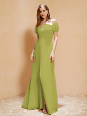 Robe Longue à Demi-Manches avec Fente Trèfle Grande Taille