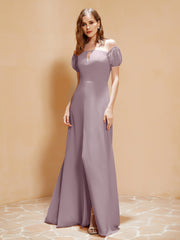 Robe Longue à Demi-Manches avec Fente Dusk Grande Taille