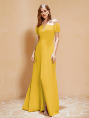 Robe Longue à Demi-Manches avec Fente Souci Grande Taille