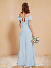Robe Longue à Demi-Manches avec Fente Brume Grande Taille