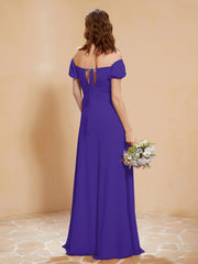 Robe Longue à Demi-Manches avec Fente Régence