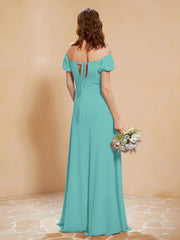 Robe Longue à Demi-Manches avec Fente Spa