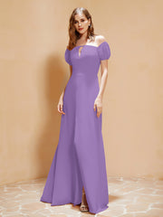 Robe Longue à Demi-Manches avec Fente Tahiti