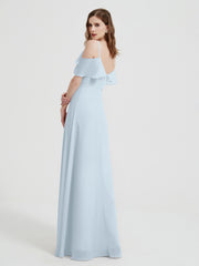 Spaghetti Bretelles Col En V Mousseline Robes Longues Brume Grande Taille