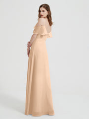 Spaghetti Bretelles Col En V Mousseline Robes Longues Pêche Grande Taille