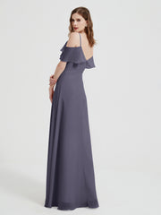 Spaghetti Bretelles Col En V Mousseline Robes Longues Orageux