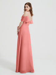 Spaghetti Bretelles Col En V Mousseline Robes Longues Sunset Grande Taille