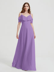 Spaghetti Bretelles Col En V Mousseline Robes Longues Tahiti Grande Taille