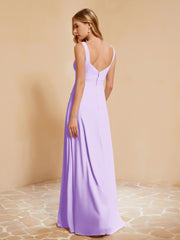 Robe de Demoiselle d'Honneur Sans Manches avec Volants Lilas Grande Taille