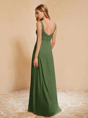 Robe de Demoiselle d'Honneur Sans Manches avec Volants Mousse Grande Taille