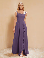 Robe de Demoiselle d'Honneur Sans Manches avec Volants Plum Grande Taille