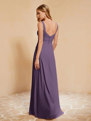 Robe de Demoiselle d'Honneur Sans Manches avec Volants Plum
