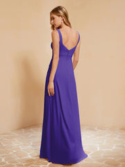 Robe de Demoiselle d'Honneur Sans Manches avec Volants Régence