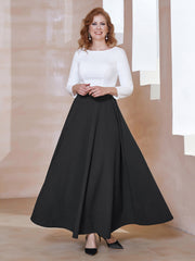 Robe de A-ligne à Col en Dentelle Longueur de Mollet Noir Grande Taille