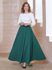 Robe de A-ligne à Col en Dentelle Longueur de Mollet Paon Grande Taille