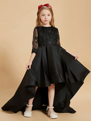 Robes de Fille Asymétriques Appliquées à Manches Longues