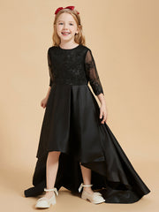 Robes de Fille Asymétriques Appliquées à Manches Longues