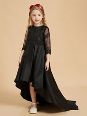 Robes de Fille Asymétriques Appliquées à Manches Longues