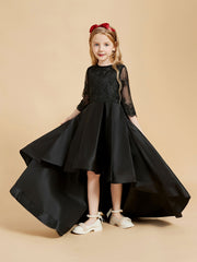 Robes de Fille Asymétriques Appliquées à Manches Longues