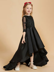 Robes de Fille Asymétriques Appliquées à Manches Longues