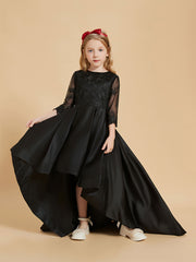 Robes de Fille Asymétriques Appliquées à Manches Longues