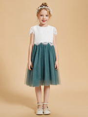 Robe de Fille de A-ligne Longueur aux Genoux avec Manches Flottantes