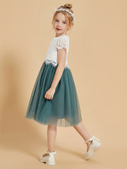 Robe de Fille de A-ligne Longueur aux Genoux avec Manches Flottantes