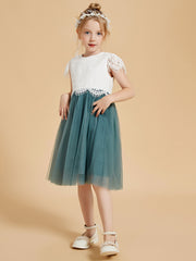 Robe de Fille de A-ligne Longueur aux Genoux avec Manches Flottantes