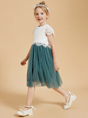 Robe de Fille de A-ligne Longueur aux Genoux avec Manches Flottantes