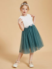 Robe de Fille de A-ligne Longueur aux Genoux avec Manches Flottantes