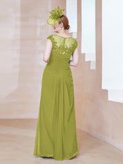 Robe en Mousseline Dentelle à Col Illusion Scoop Trèfle