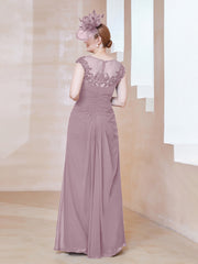 Robe en Mousseline Dentelle à Col Illusion Scoop Dusk