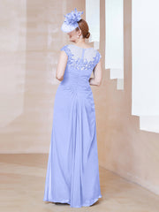 Robe en Mousseline Dentelle à Col Illusion Scoop Lavande Grande Taille
