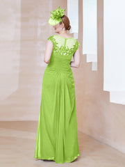 Robe en Mousseline Dentelle à Col Illusion Scoop Vert Citron Grande Taille