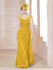 Robe en Mousseline Dentelle à Col Illusion Scoop Souci