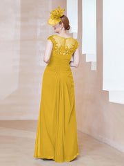 Robe en Mousseline Dentelle à Col Illusion Scoop Souci Grande Taille