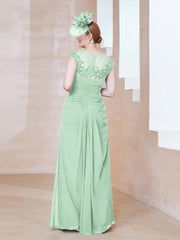 Robe en Mousseline Dentelle à Col Illusion Scoop Vert Menthe
