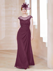 Robe en Mousseline Dentelle à Col Illusion Scoop Mûre Grande Taille