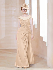 Robe en Mousseline Dentelle à Col Illusion Scoop Pêche Grande Taille