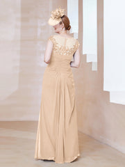 Robe en Mousseline Dentelle à Col Illusion Scoop Pêche Grande Taille