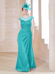 Robe en Mousseline Dentelle à Col Illusion Scoop Piscine
