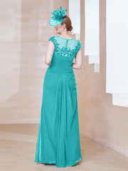 Robe en Mousseline Dentelle à Col Illusion Scoop Piscine