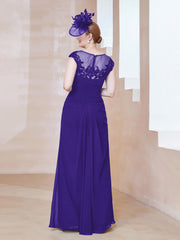 Robe en Mousseline Dentelle à Col Illusion Scoop Régence Grande Taille