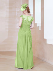 Robe en Mousseline Dentelle à Col Illusion Scoop Sauge Grande Taille
