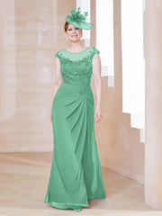 Robe en Mousseline Dentelle à Col Illusion Scoop Turquoise Grande Taille
