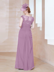 Robe en Mousseline Dentelle à Col Illusion Scoop Glycine Grande Taille