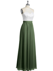 Mousseline Robes Longues Avec Dentelle Ivoire Corsage Olive Verte Grande Taille
