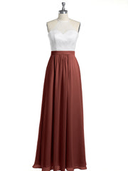 Mousseline Robes Longues Avec Dentelle Ivoire Corsage terracotta