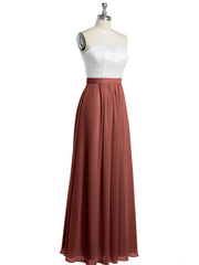 Mousseline Robes Longues Avec Dentelle Ivoire Corsage terracotta