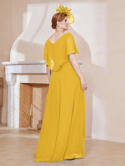 Robe Plissée en Mousseline à Col en V avec Manches Flottantes Souci